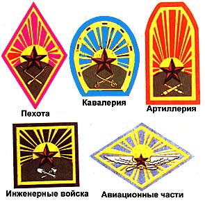 Приказом РВСР № 572 от 3 апреля 1920 года вводятся нарукавные знаки родов войск